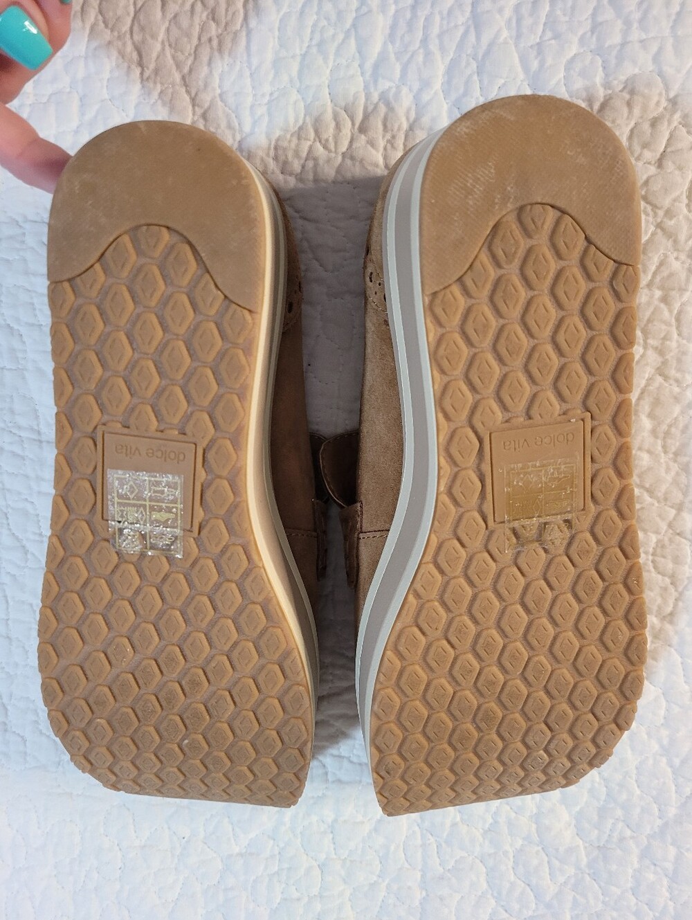 Dolce Vita JANINE Platform Loafer Sneaker Tan Suede Leather Sz 7 Like New - Picture 5 of 7